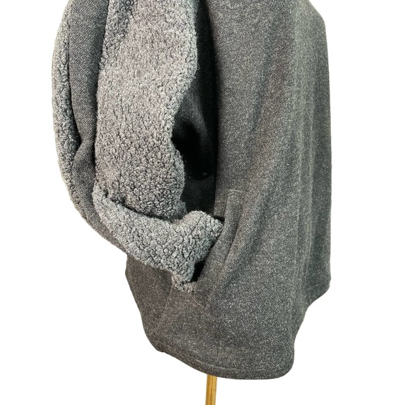 prAna Lockwood Womens Lg Gray Sherpa Long Sleeve Wool Blend Pullover Sweater - Picture 5 of 11